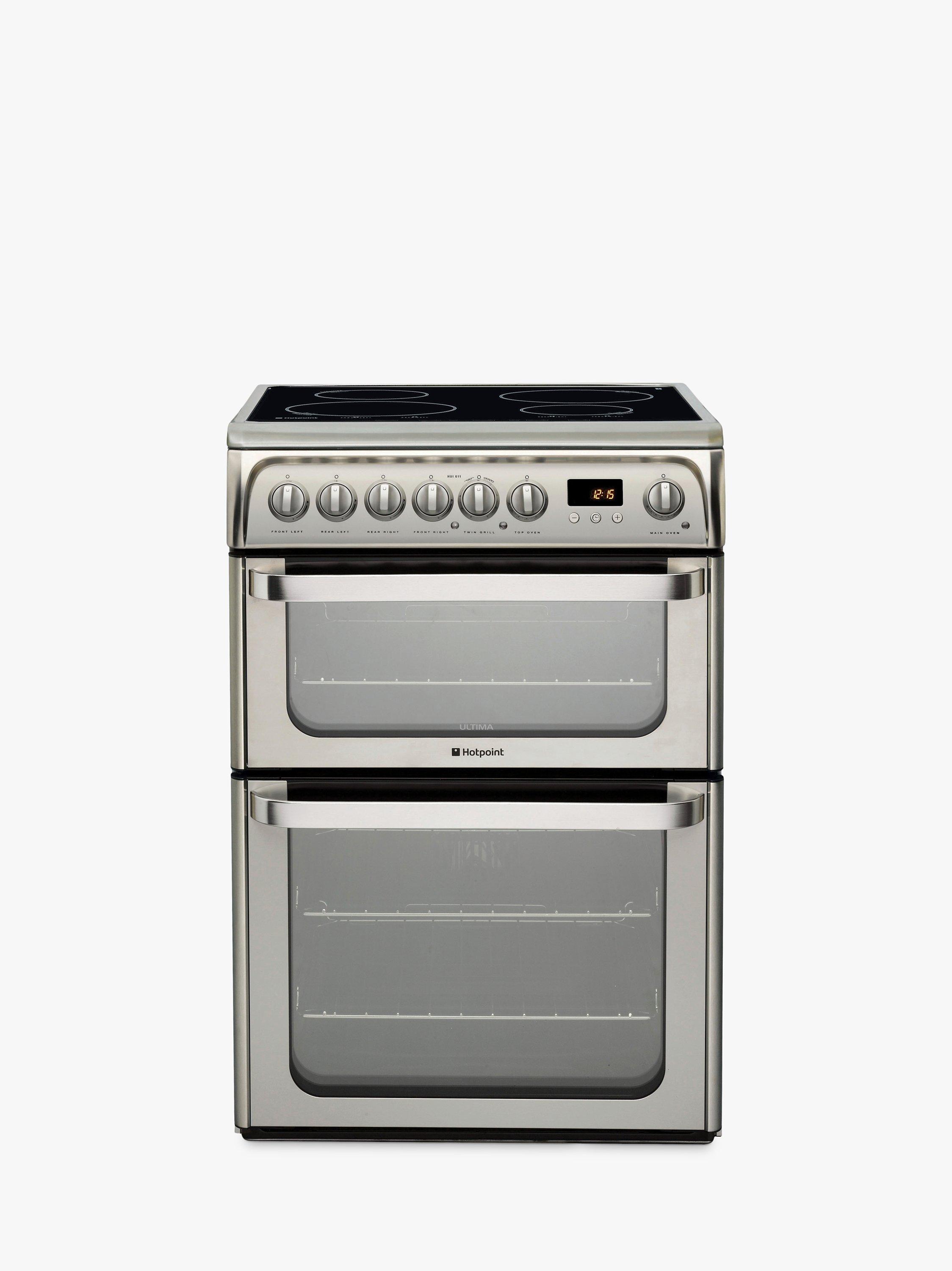 Hotpoint HUI611 X Double Electric Cooker Stainless Steel