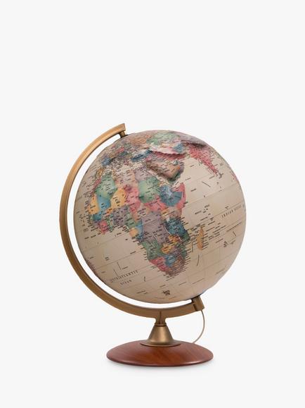 Nova Rico Colombo Illuminated Globe, Brown, 30cm, Brown