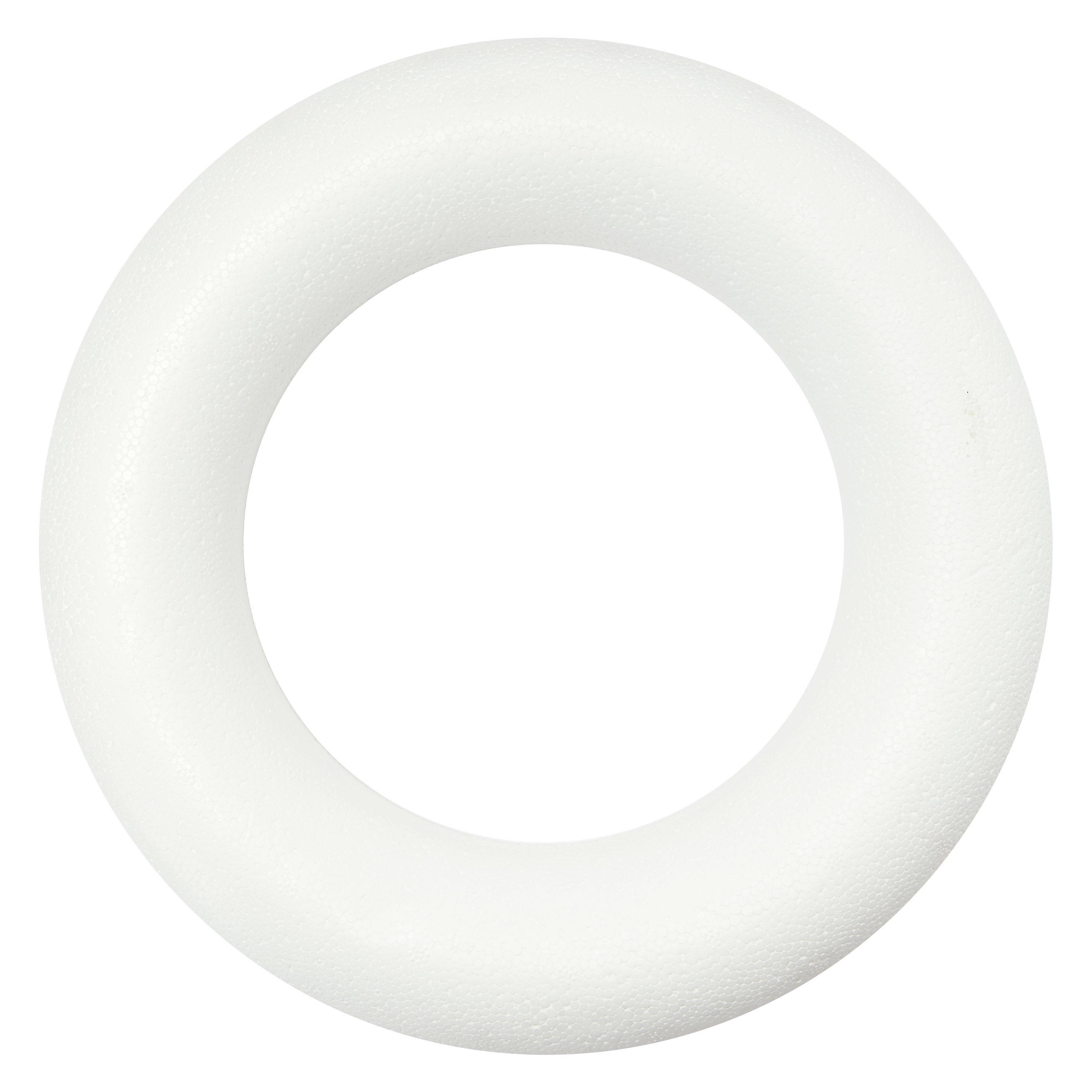 Habico Polystyrene Wreath, 25cm, White