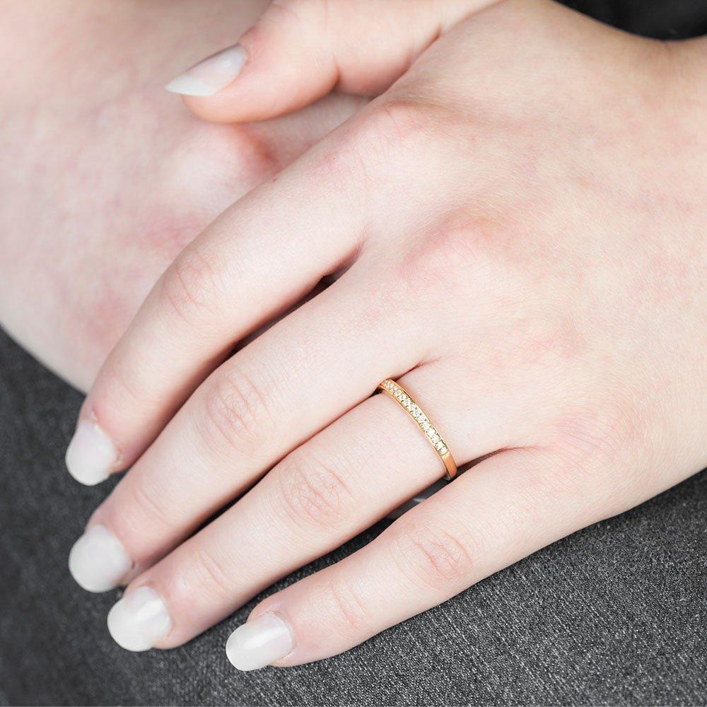 Product image 3 of 4, which shows London Road 18ct Gold Portobello Raindrop Diamond Half Eternity Ring, N