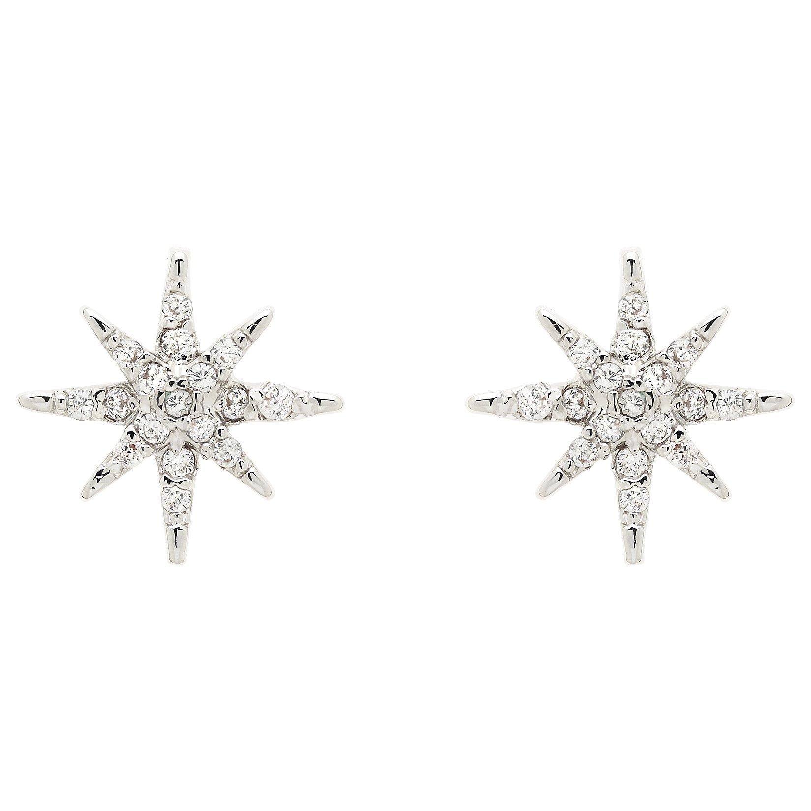 Melissa Odabash Glass Crystal Star Stud Earrings, Silver