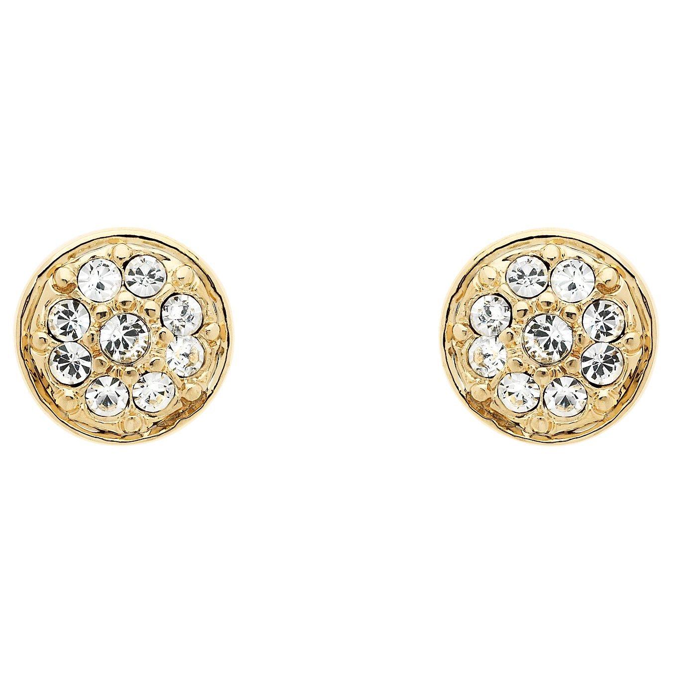 Melissa Odabash Glass Crystal Pave Stud Earrings, Gold