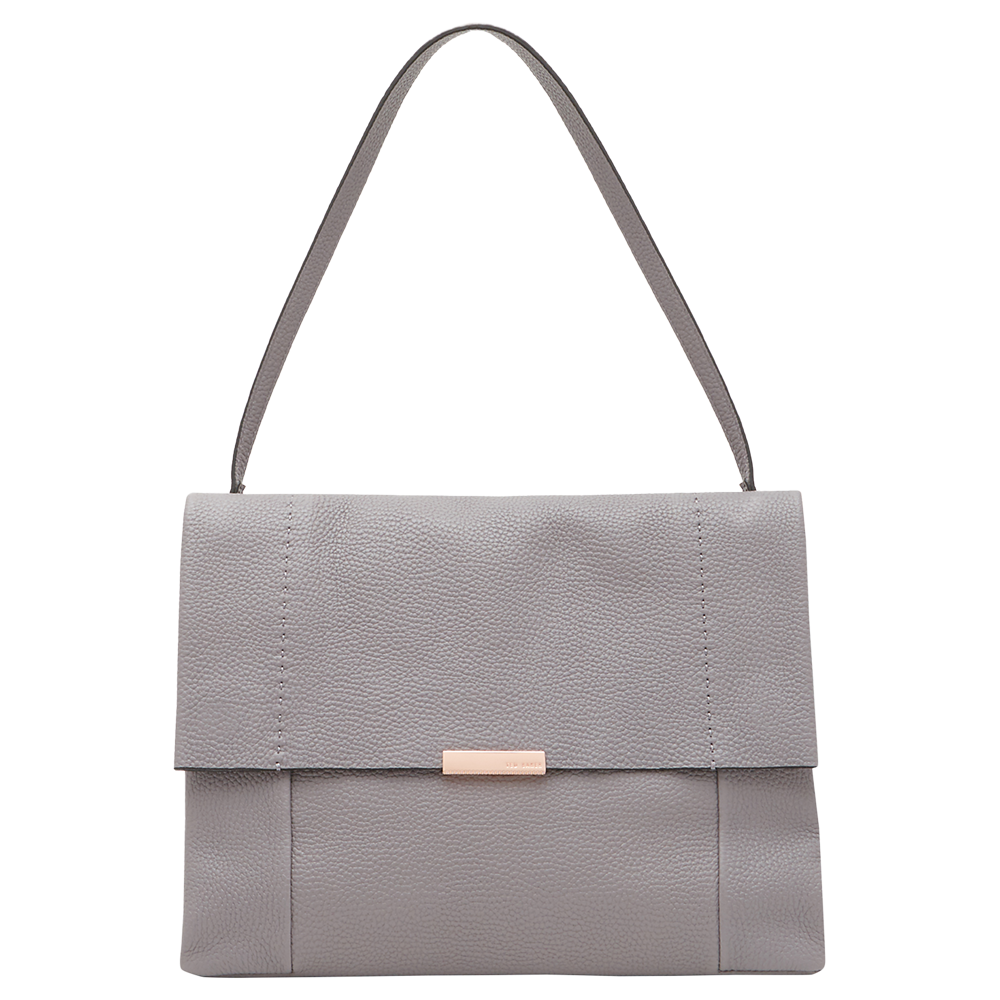 Ted Baker Proter Leather Shoulder Bag, Mid Grey