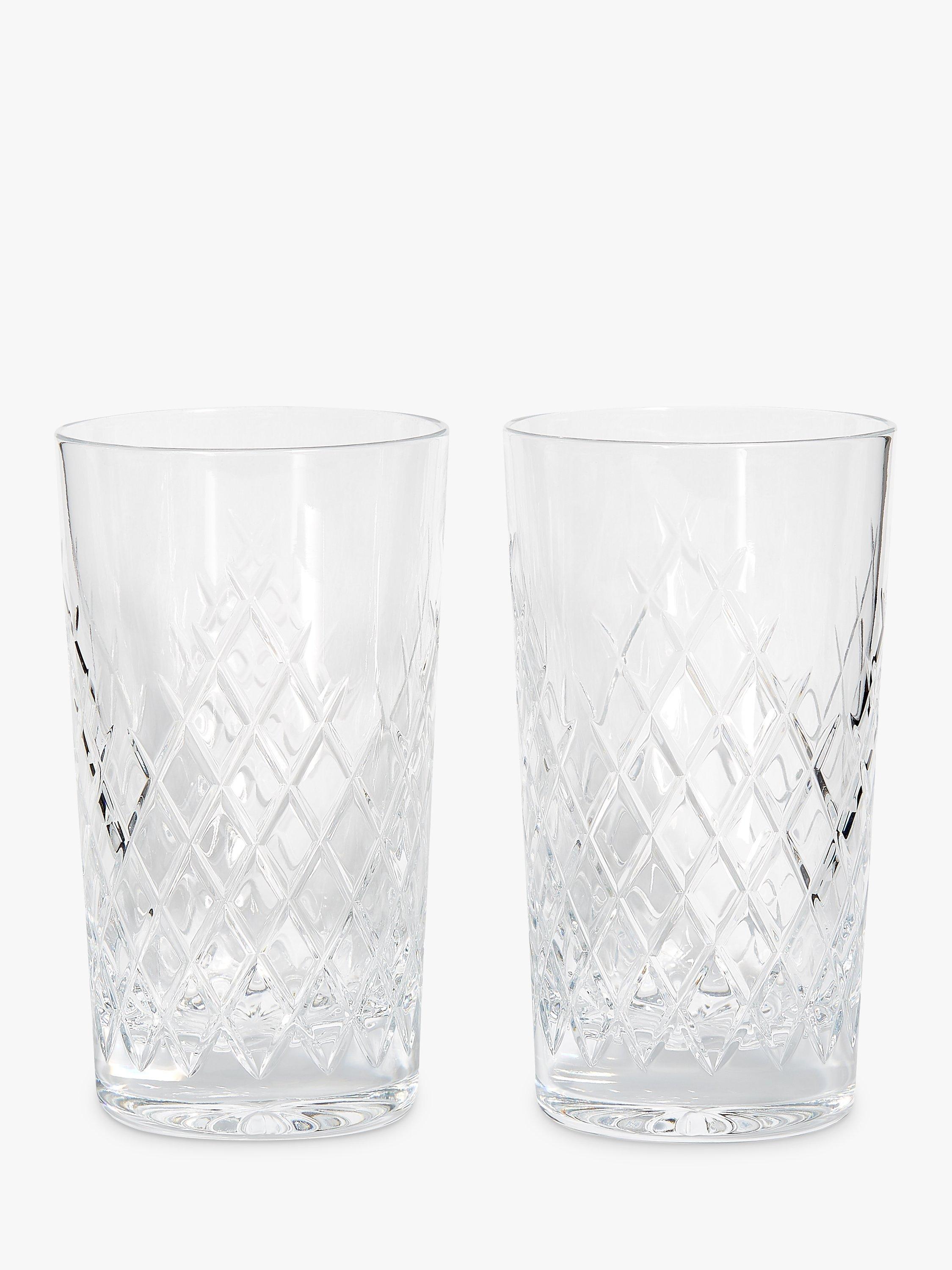Soho Home Barwell Crystal Cut Highball Glasses, 300ml, Set of 2