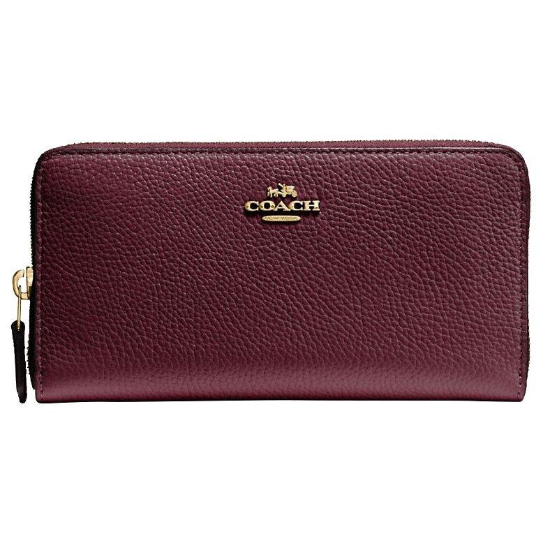 Coach Accordian Leather Zip Purse, Oxblood