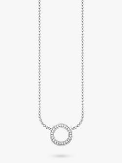 THOMAS SABO Glam & Soul Cubic Zirconia Circle Necklace, Silver, Silver