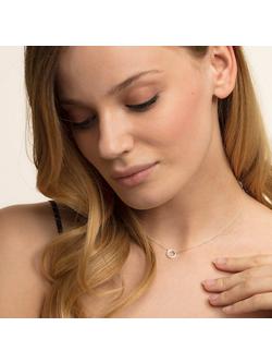 THOMAS SABO Glam & Soul Cubic Zirconia Circle Necklace, Silver - view 2, Silver