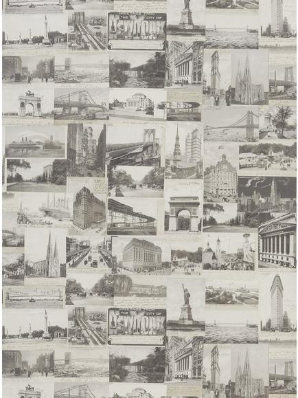 Ralph Lauren New York Postcard Wallpaper, Stone Prl5000/03