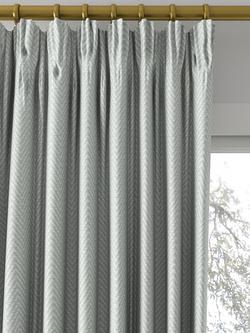 John Lewis Herringbone Made to Measure Curtains or Roman Blind, Nettle Green - view 2, Nettle Green