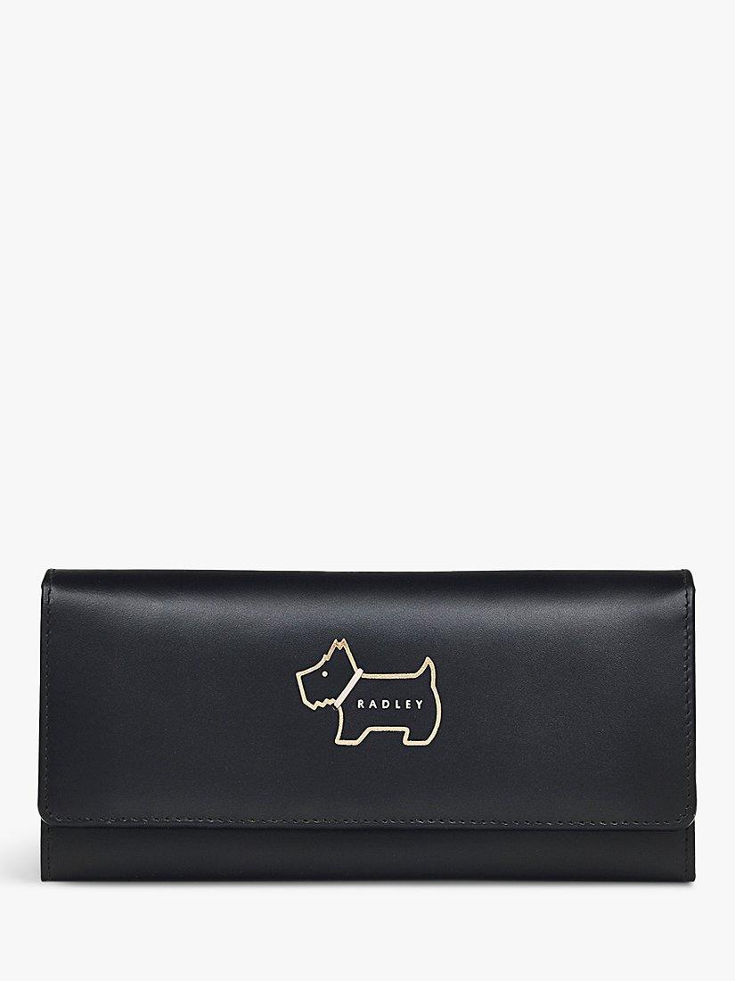 Radley Heritage Dog Outline Large Leather Matinee Purse, Black, One Size