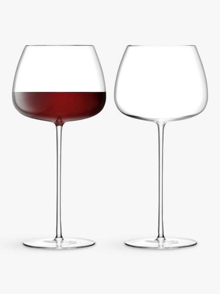 LSA International Wine Culture Red Wine Balloon Glasses, 590ml, Set of 2, Clear