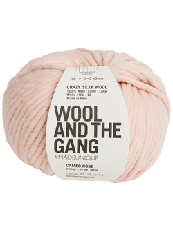 Wool And The Gang Crazy Sexy Wool Super Chunky Yarn, 200g, Cameo Rose