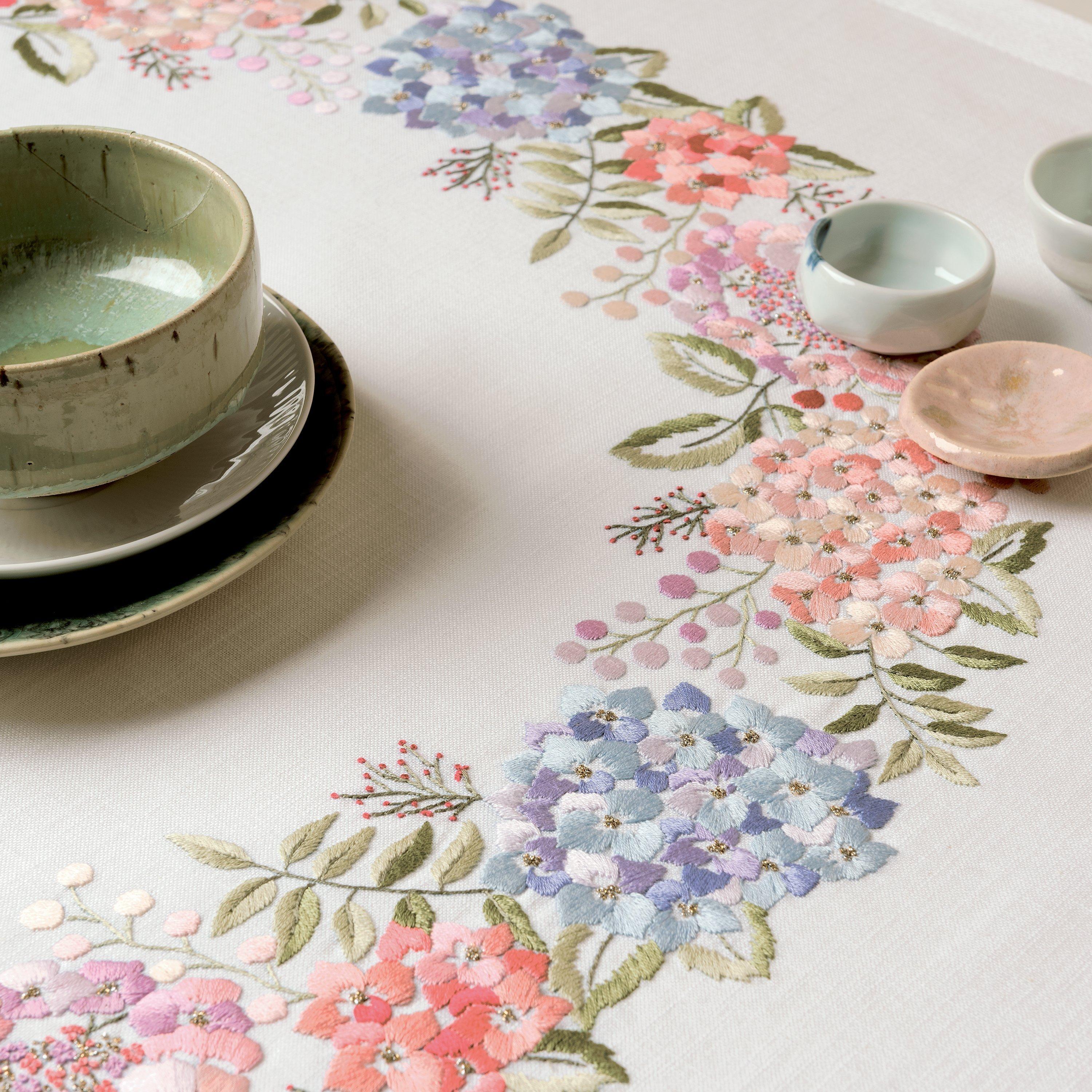 Rico Design Hydrangea Cloth Embroidery Kit