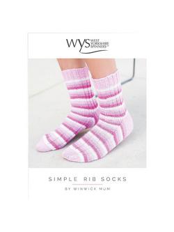 West Yorkshire Spinners Signature Adult Simple Ribbed Socks Knitting Pattern, 