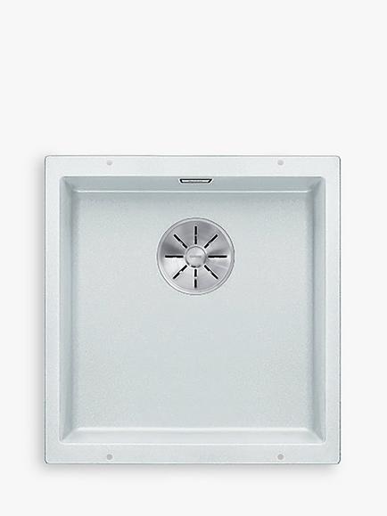 BLANCO Subline 400-U Undermounted Single Bowl Composite Granite Kitchen Sink, White