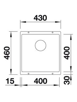 BLANCO Subline 400-U Undermounted Single Bowl Composite Granite Kitchen Sink - view 2, White