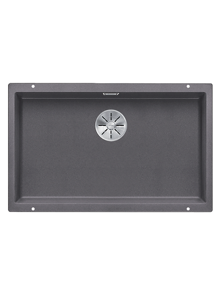 BLANCO Subline 700-U Single Bowl Undermounted Composite Granite Kitchen Sink, Rock Grey