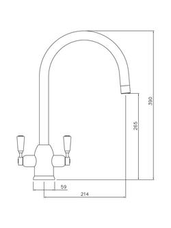 John Lewis Move 2 Lever Mixer Kitchen Tap - view 2, Brushed Nickel