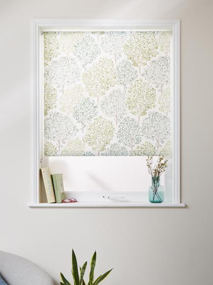 John Lewis Leckford Trees Daylight Roller Blind, Green, Green
