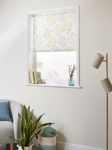 John Lewis Leckford Trees Daylight Roller Blind, Green - view 2, Green