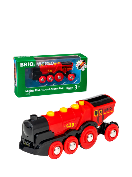 BRIO World Mighty Red Action Locomotive, FSC-Certified (Beech), 