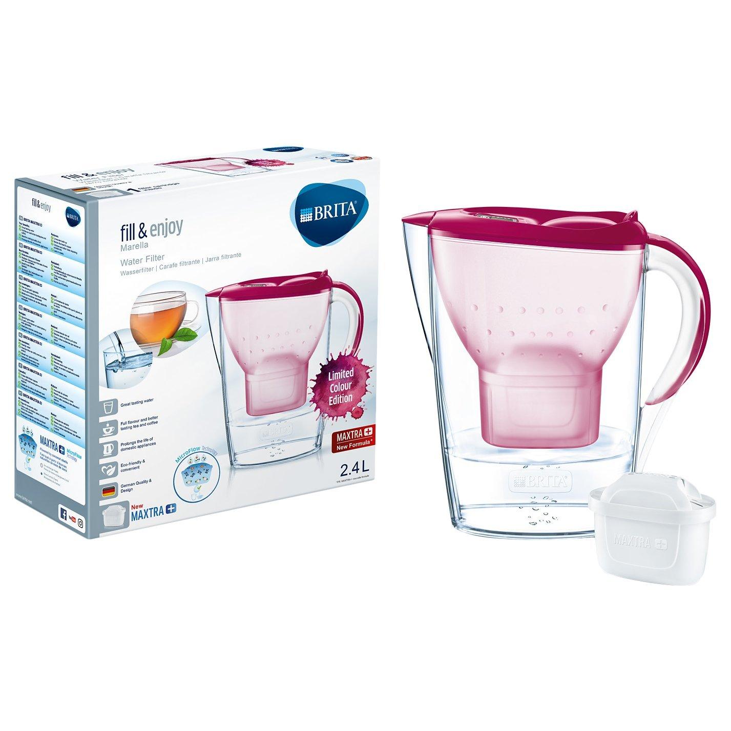 Brita Maxtra+ Marella Water Filter Jug, Cool Berry, 2.4L