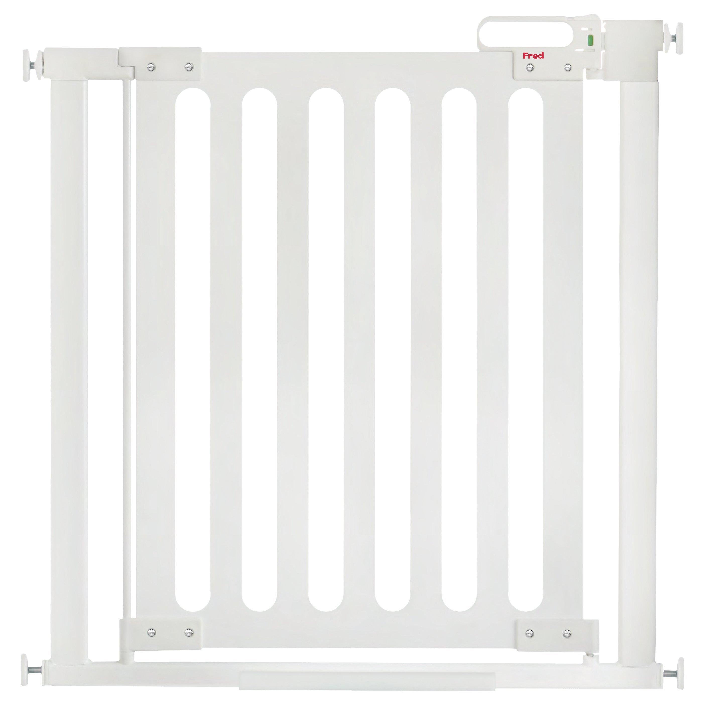 Fred Pressure Fit White Wood Safety Gate