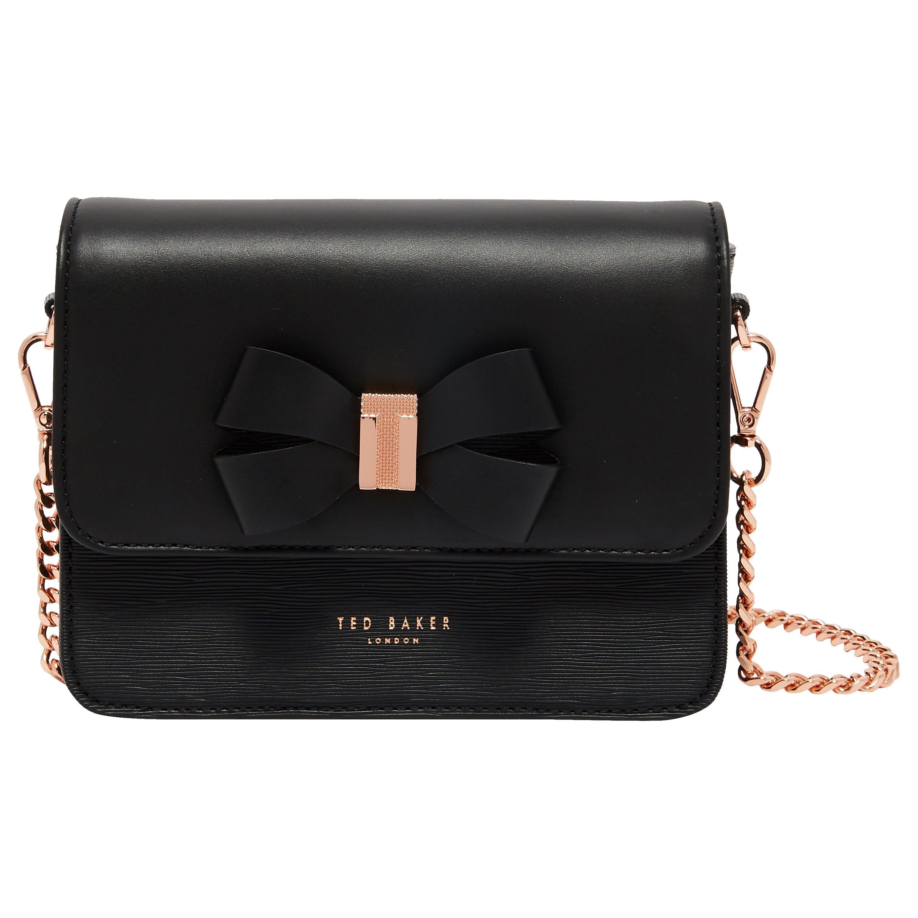 Ted Baker Bow Detail Leather Cross Body Bag Black