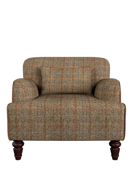 Tetrad Lewis Armchair, Mahogany Leg, Bracken Herringbone