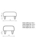 Tetrad Lewis Footstool, Mahogany Leg