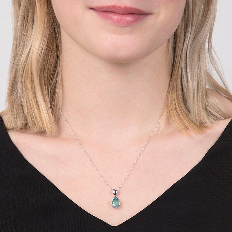 Product image 2 of 3, which shows E.W Adams 9ct Gold Pear Pendant, Aquamarine/White Gold