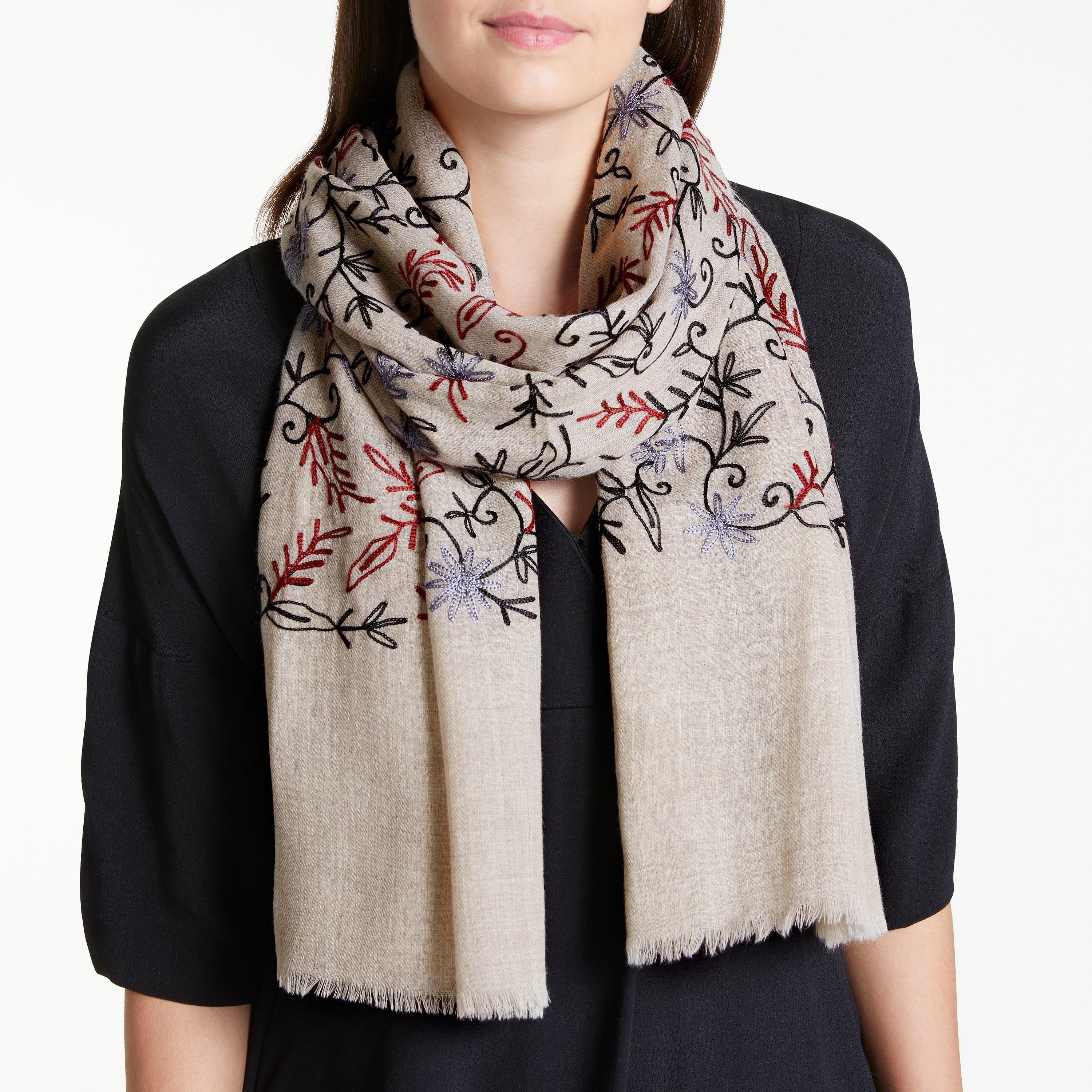 Embroidered wool scarf discount