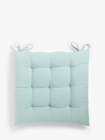 John Lewis Plain Seat Pad, Duck Egg