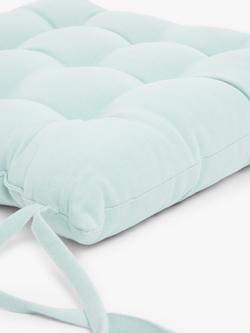 John Lewis Plain Seat Pad - view 2, Duck Egg