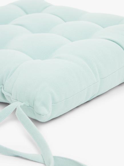 John Lewis Plain Seat Pad - view 2, Duck Egg