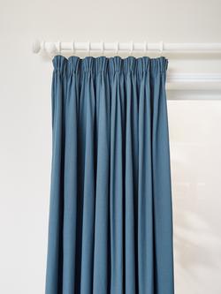 John Lewis Arlo Pair Lined Pencil Pleat Curtains, Blue
