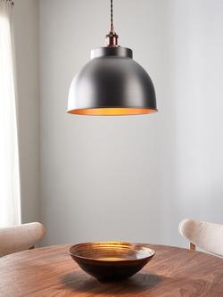 John Lewis Baldwin Large Pendant Ceiling Light, Pewter/Copper