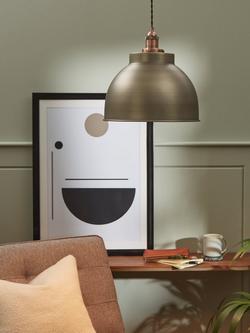 John Lewis Baldwin Large Pendant Ceiling Light - view 2, Pewter/Copper