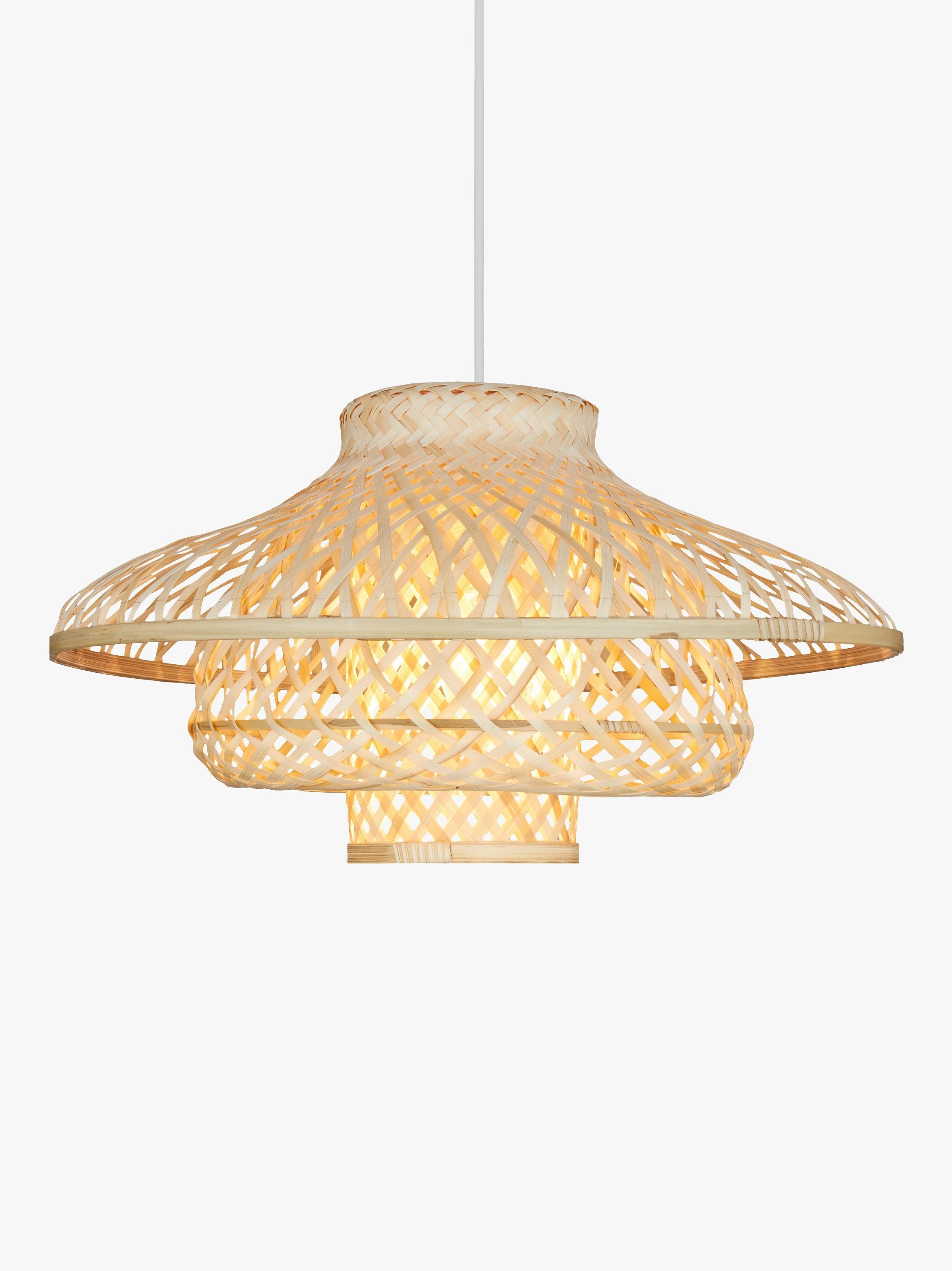 John Lewis Partners Lyssa Easy to Fit Rattan Ceiling Shade Natural