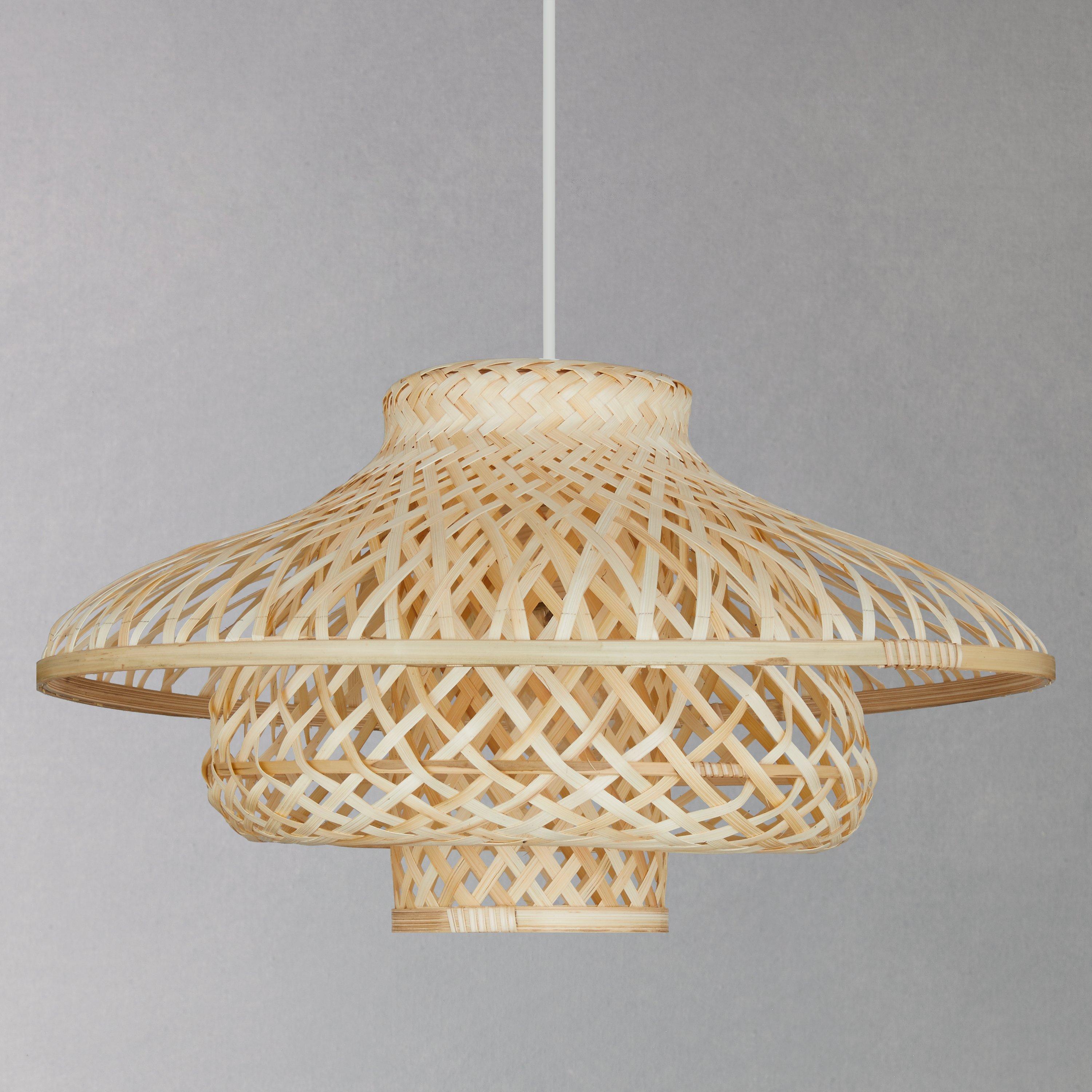 John Lewis Partners Lyssa Easy to Fit Rattan Ceiling Shade Natural