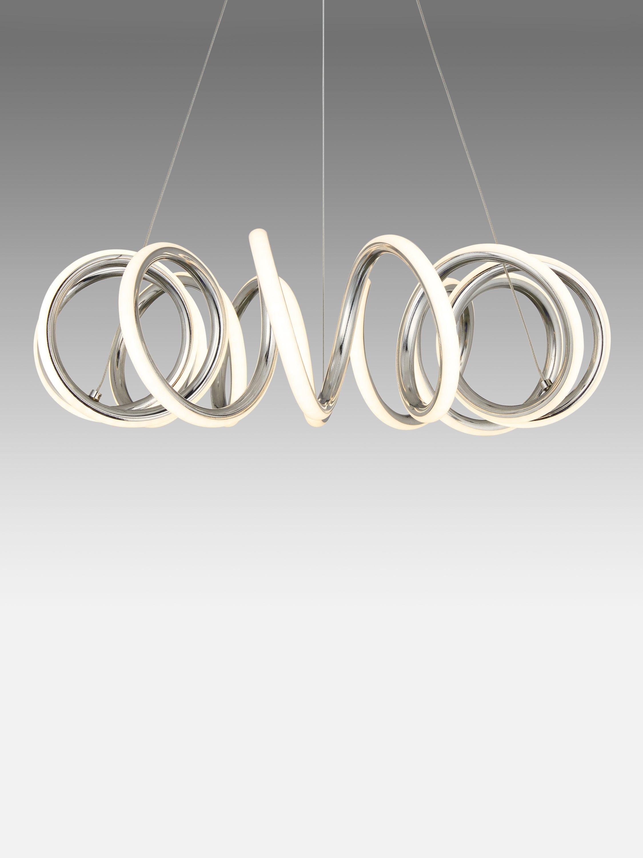 John Lewis Partners Zena LED Twist Ceiling Light Polished Chrome