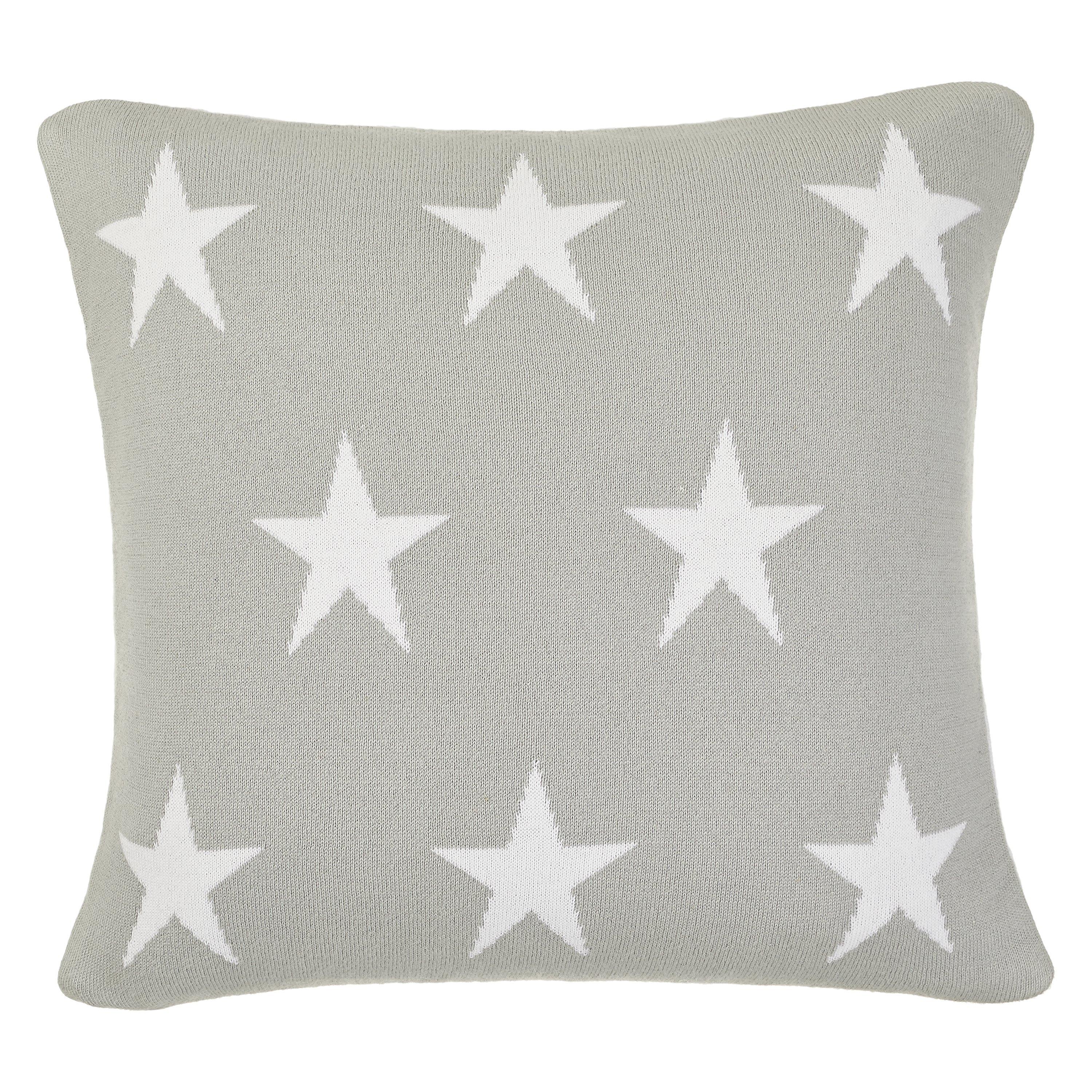 John Lewis Star Cushion, Grey/White