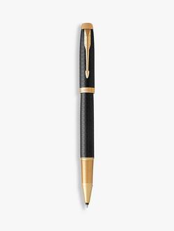 PARKER IM Premium Chiselled Rollerball Pen, Black, Black