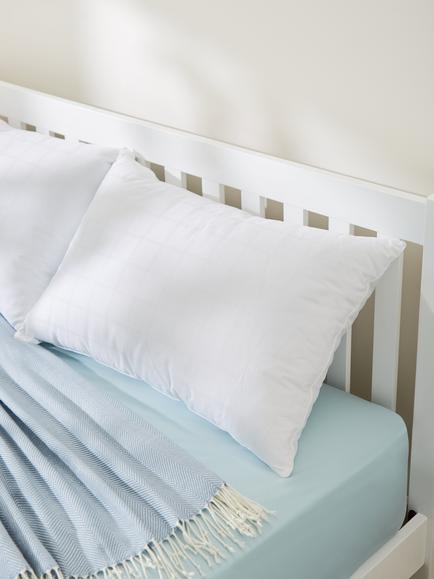 John Lewis Synthetic Clusterfibre Standard Pillow, Firm, White