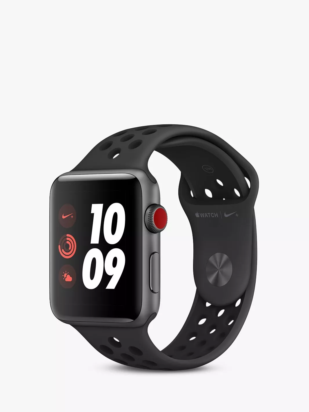 Apple Watch Nike+ Series 3, GPS and Cellular, 42mm Space Grey Aluminium  Case with Nike Sport Band, Anthracite / Black