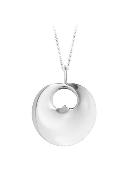 Georg Jensen Hidden Heart Pendant Necklace, Silver - view 2, Silver