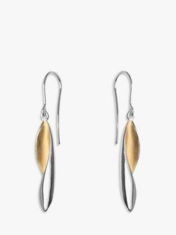 Nina B Curve Long Drop Hook Earrings, Silver/Gold, Silver/Gold
