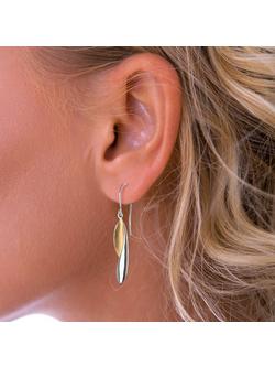 Nina B Curve Long Drop Hook Earrings, Silver/Gold - view 2, Silver/Gold