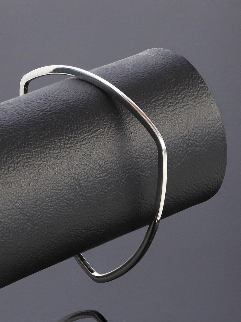Product image 4 of 4, which shows Nina B Slim Triangular Bangle, Silver