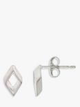 Nina B Small Rhombus Stud Earrings, Silver